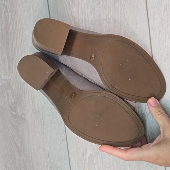 Lucky Brand Elegant Women's Organza Gray Mules Heels Open Toe Shoes Sz 7.5M - Picture 10 of 12